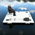 thumbnail image 2 of Inflatable Boats Canoe Trolley Cart, 2 Meters Portable Fishing Pontoon Boat, Foldable Floating Platform Dock for Fishing, Stable Water Surface Design with Outboard Motor Fit, 2 of 16