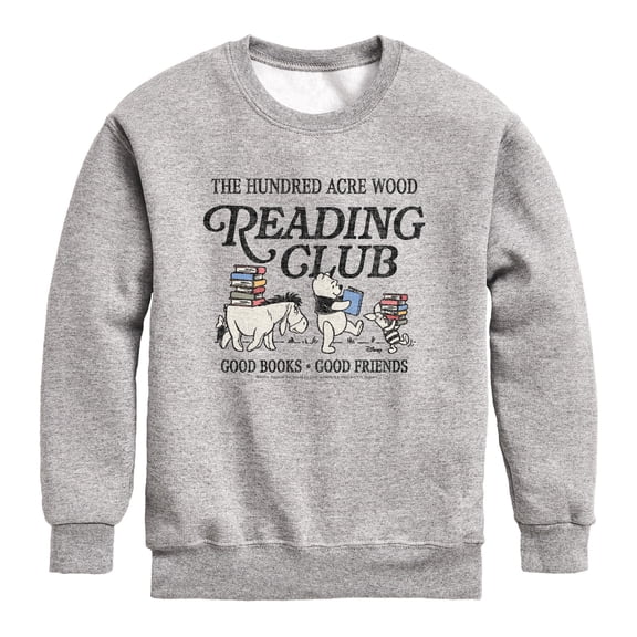 Winnie the Pooh - Reading Club Boys' Graphic Long Sleeve Fleece Sweatshirt