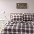 thumbnail image 1 of Comfort Spaces-sábanas de franela de algodón, transpirables, cálidas y profundas, con funda de almohada, ropa de cama doble a cuadros escoceses, color rojo, 3 piezas, 1 of 8