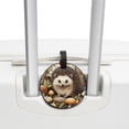 thumbnail image 3 of Hedgehog 2pcs PU Leather Round Bag Tags with Privacy Cover and Name ID Tag - Suitcase Tags for Travel Luggage, Handbags, Backpacks, School Bags, 3 of 6