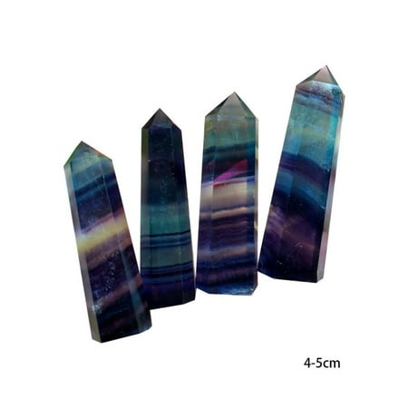 Amethyst Crystal Stone - Funcee US Natural Fluorite Quartz Crystal Stone Healing Amethyst Hexagonal Wand Point