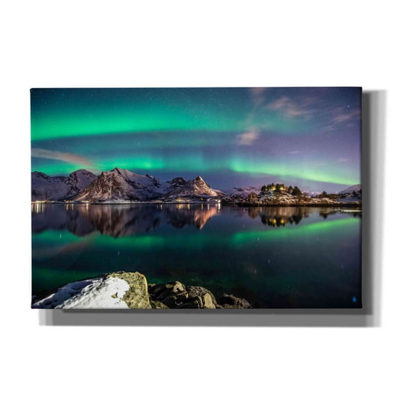 Epic Graffiti 'Northern Light Aurora Borealis' by Epic Portfolio, Giclee Canvas Wall Art, 60"x40"