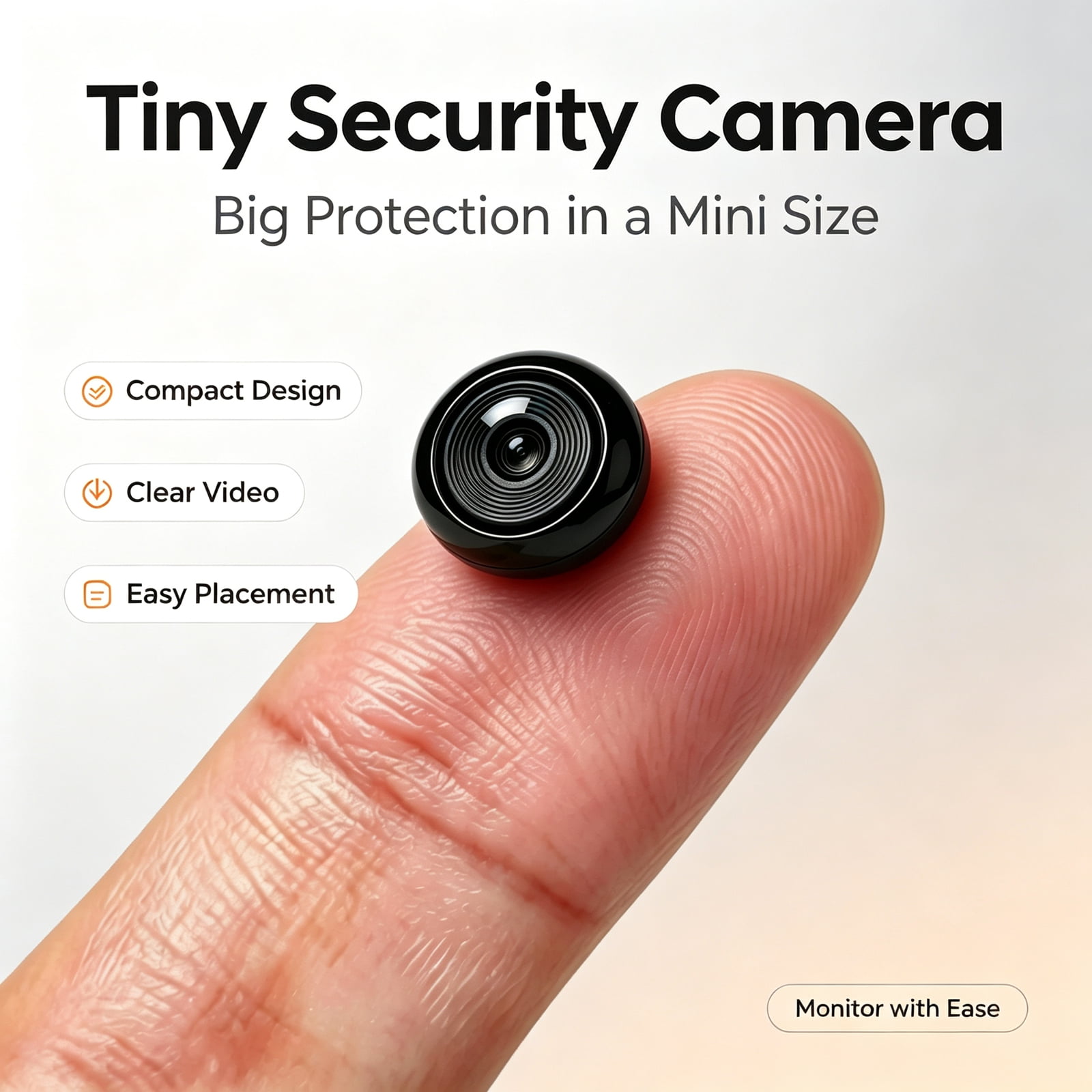4K UHD Mini WiFi Security Camera, Small Wireless Surveillance Cam with Night Vision, Motion Detection, Remote Phone View for Home Car Office Monitoring