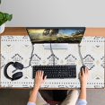thumbnail image 4 of Long Mouse Pads for Desk,Black Geometric Diamond Pattern Desk Mats on Top Of Desks, Desk Mouse Pad Extra Large with 3mm Non-Slip Base and Stitched Edge for Gaming,Office,Work,Home 47.3"x23.6", 4 of 6
