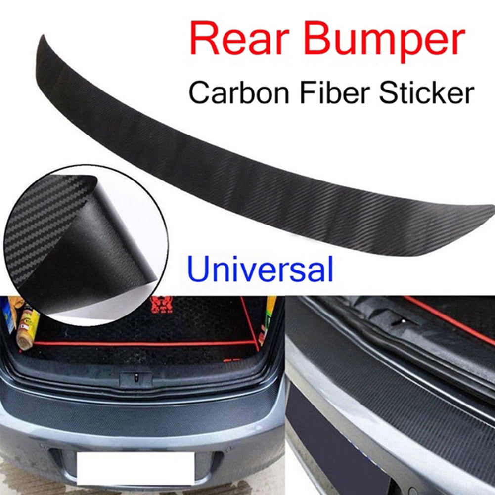1x For Car Plate Sticker Sill Scuff Cover Trunk Protection Strip 3D Carbon Fiber