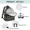 thumbnail image 4 of Colorful Dinosaur on Black Pattern Cute School Backpack Bag for School with Padded Back and Adjustable Shoulder Straps 15.25"x11.5"x5.25", 4 of 5