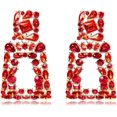 thumbnail image 1 of XINQIHANG Golden/Silver Raised Design Statement Earrings, 1 of 7