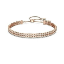 Swarovski Subtle Women's Bracelet, with Clear Swarovski Crystals on a Rose-Gold Tone Plated Setting with Bolo Closure