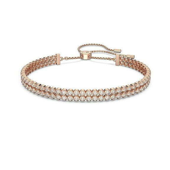 Swarovski Subtle Women's Bracelet, with Clear Swarovski Crystals on a Rose-Gold Tone Plated Setting with Bolo Closure