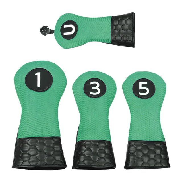 4 fundas de madera para palos de golf, fundas para palos de golf, accesorios creativos para golf, fundas protectoras para principiantes en deportes claro