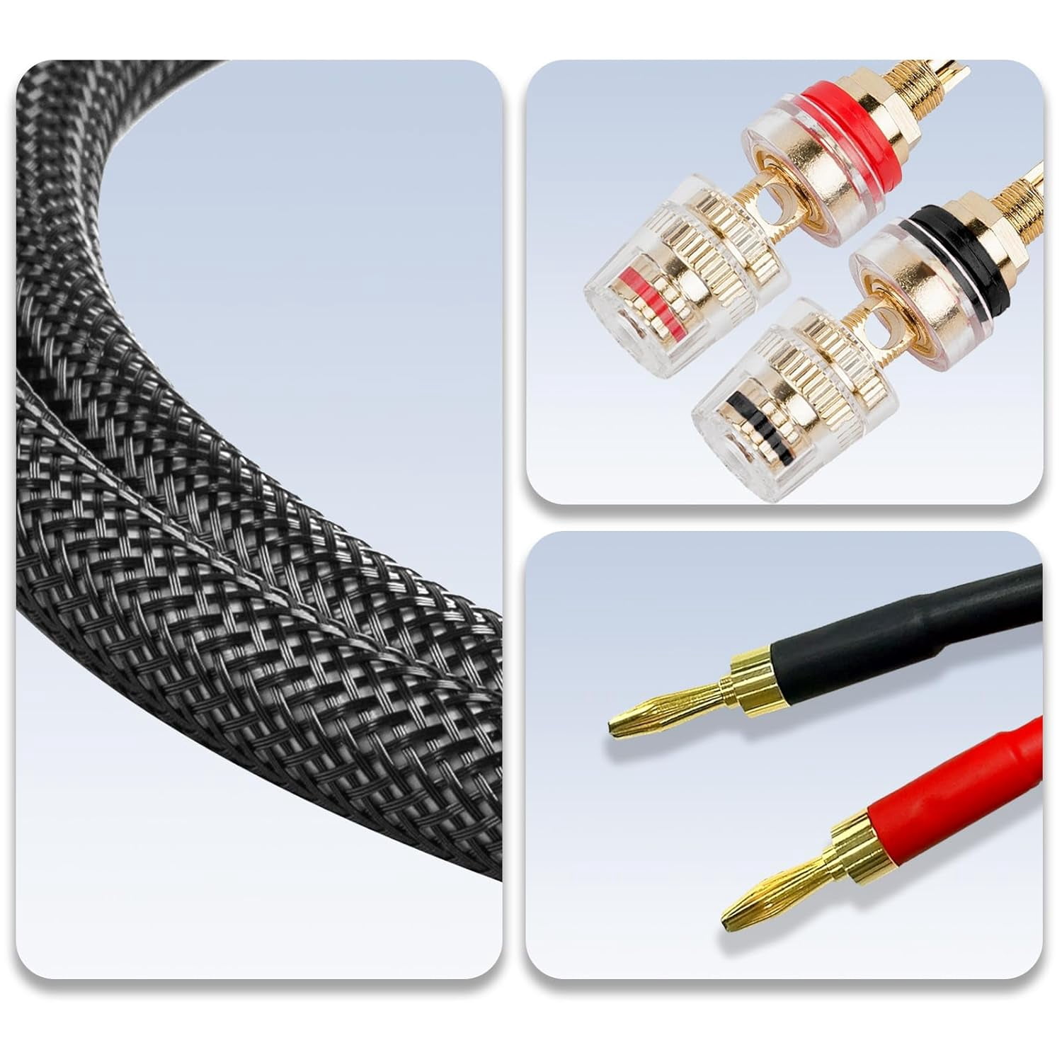 Meamaz 4.26FT Male-to-Female Connectors Banana Plugs Speaker Wire, OFC 12 Gauge Wire 100% Copper Audio Cable,1 Pack