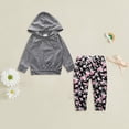 thumbnail image 2 of Toddler Baby Girl Outfits Long Sleeve Letter Print Sweatshirt Tops + Sweatpants Fall Winter Clothes Set 6-12 Months 12-24 Months 2t 3t 4t 5t 6t 7t 8t 9t Children Grey 12-18 Months, 2 of 4
