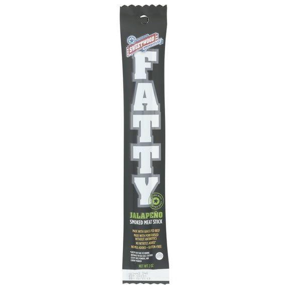 Sweetwood Cattle Co. Fatty Meat Stick, Jalapeno, Gluten Free, 2 Oz, Pack Of 20