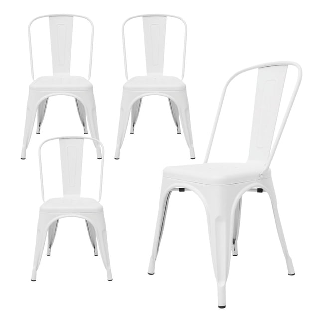 Silla Tolix 4 Pzas Comedor Casa Restaurante Exterior Jardin blanco