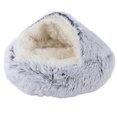 thumbnail image 4 of Lit de Chat Rond Doux Confortable en Peluche Sûr Réchauffement Rond Lit de Coussin pour Chien de Chat pour les Petits Animaux de Compagniegentleman Gris, 4 of 14