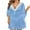Blue, variant on Women V Neck Lace Trim Mini Summer Dress Cover Up 3/4 Sleeve Hollow Out Beach Bathing Suit Casual Sundress Flowy Swim Coverup