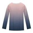 thumbnail image 5 of YUGYXL Womens Striped Long Sleeve Shirt Boat Neck Tops Loose Fit Tshirt Holiday Blouse Z Pink L, 5 of 5