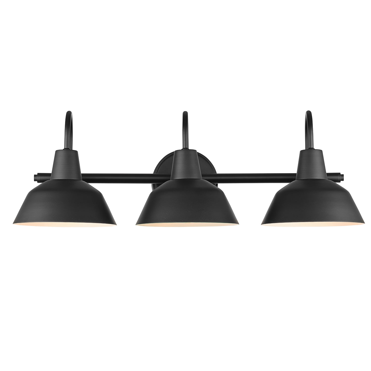 Globe Electric Vintage 24" 3-Light LED Matte Black White Interior Vanity Light