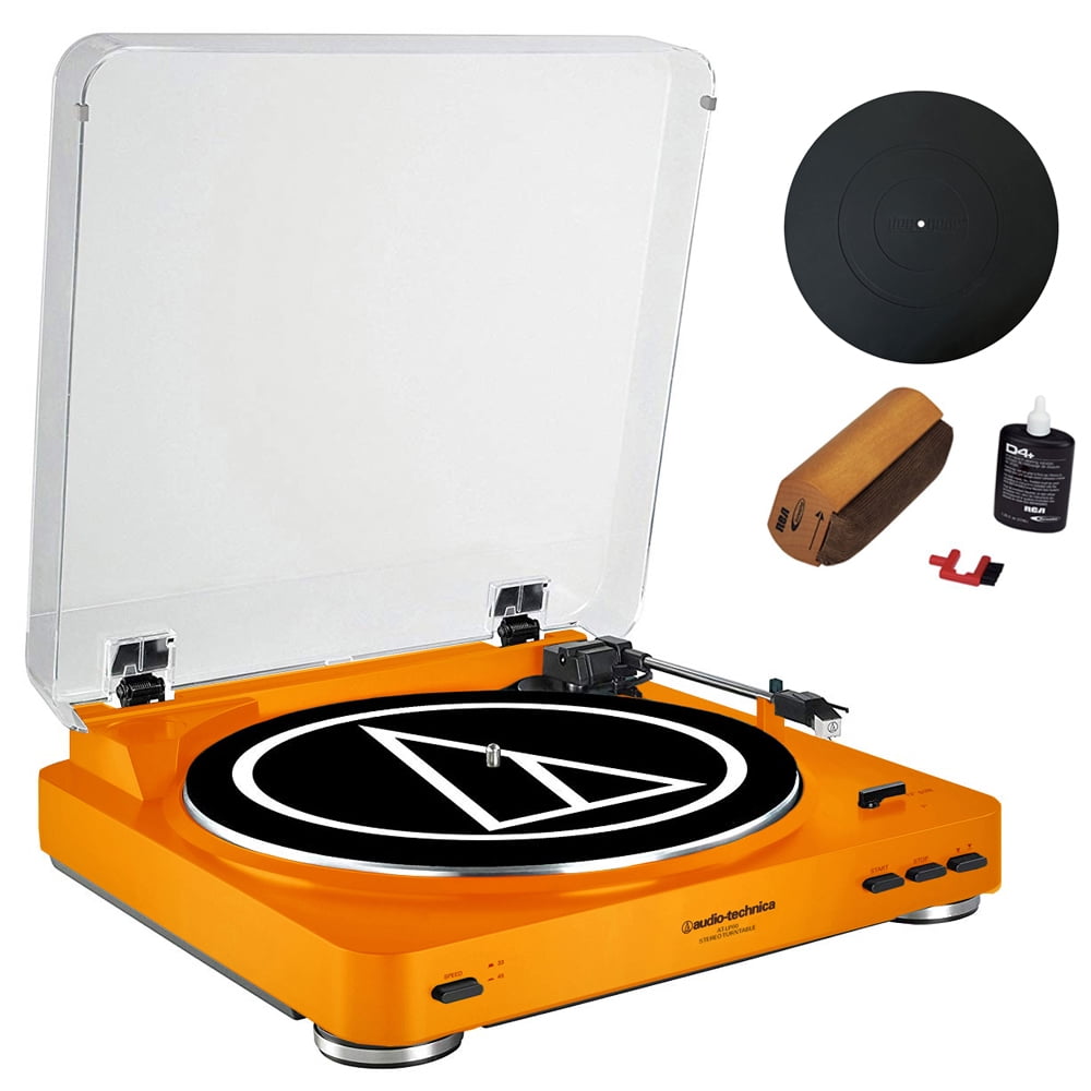 Audio-Technica Fully Automatic Stereo Turntable System Orange (AT-LP60OR) +  Universal 12