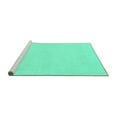 thumbnail image 2 of Ahgly Company Machine Washable Indoor Square Solid Turquoise Blue Modern Area Rugs, 5' Square, 2 of 4