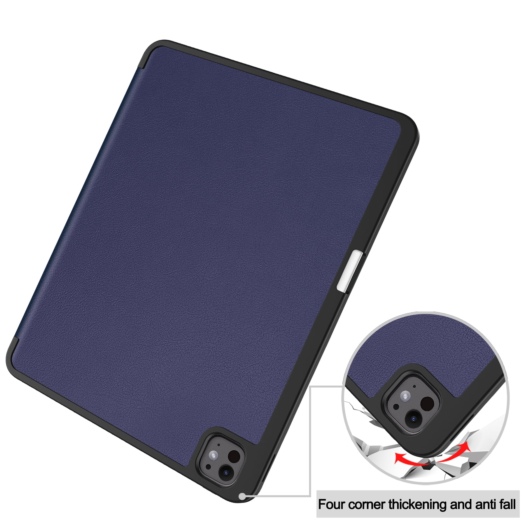 Dteck for iPad Pro 13 Inch 2024 Case with Pencil Holder, Slim Trifold Stand Case for iPad Pro 13" (M4) 2024,Deep Blue