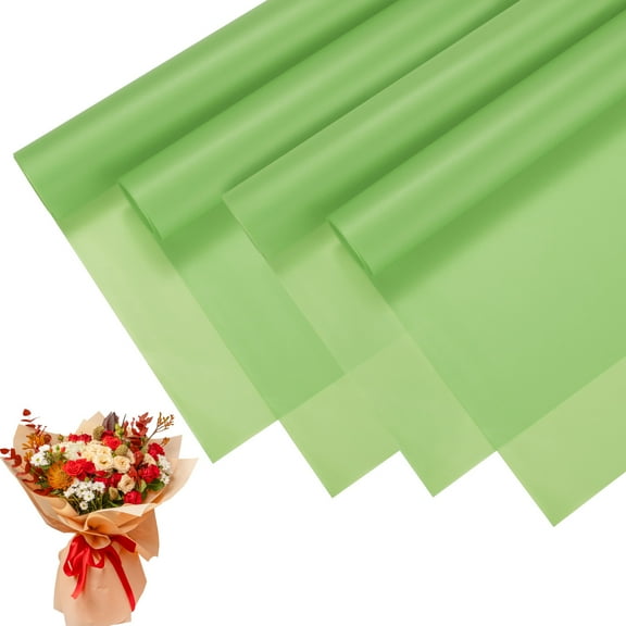 20pcs Flower Wrapping Paper Bouquet 23 Inch, Light Green