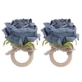 thumbnail image 2 of 2Pcs Novelty Wooden Napkin Buckle Artificial Floral Napkin Ring for Festival Table DecorationNavy, 2 of 8