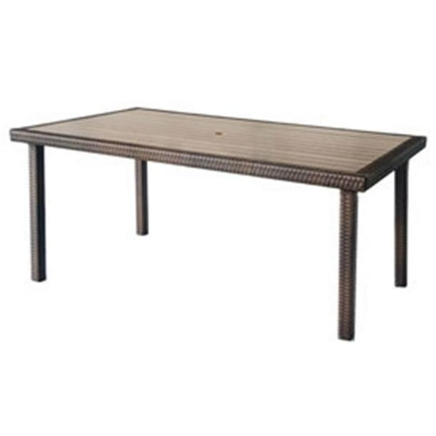 Espresso Wicker Dining Table