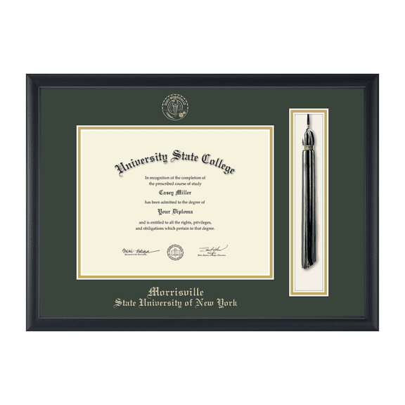 Framerly - SUNY Morrisville Tassel Diploma Frame In Black Moulding