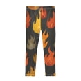 thumbnail image 2 of Girl's Legging Full-Length Colorful Print Tights For Dance Gym Everyday Wear Flames, 2 of 8