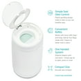 thumbnail image 3 of Munchkin® FLEX Diaper Pail, Odor Control, Compact Size, Tap Lid to Open, White ( 2 Pack ), 3 of 5