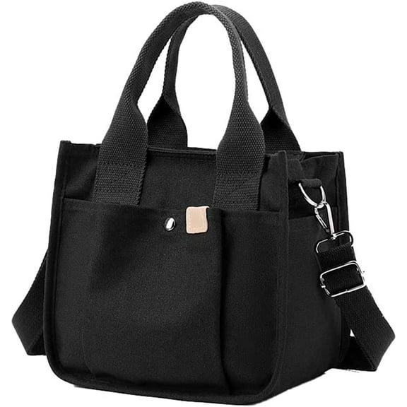 CoCopeaunts Canvas Tote Bags Multi-Pocket Satchel Handbag Japanese Handmade Tote Crossbody Bag Top Handle Satchel Shoulder Bag