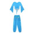 thumbnail image 3 of Alvivi Belly Dancer Costume for Women  Dance Crop Top with Lantern Pants Arabian Princess Set Sky Blue 3XL, 3 of 7