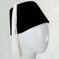 thumbnail image 3 of Black Wool Fez with White Tassel - S  - Black, 3 of 4