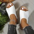 thumbnail image 5 of PPgejGEK Chaussons Plats Ouverts Confortables à Bout Rond Style Décontracté Printemps et Été pour Femmes Blanc 5.5, 5 of 5