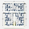 thumbnail image 3 of 36 Inch Kitchen Curtains Navy Blue and Grey Geometric Abstract Art Window Curtains and Valances Set of 3, White Modern Art Background Short Tier Curtain for Kitchen, 3 of 6