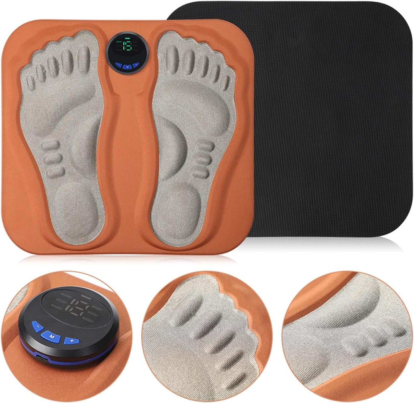 Electric Foot Massager, EMS Foot Massager Pad with LED Display, 6 Massage Modes 15 Levels of Intensity Long Battery Life, Relieve Fatigue Relax Foot Reduce Pain Gifts for Office Home Birthday Holiday