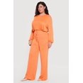 thumbnail image 2 of Women's Plus Size High Waisted Wide Leg Brushed Knit Pants, 2 of 4