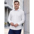 thumbnail image 4 of INSPIRE CHIC Men's Big & Tall Shirt Long Sleeve Button Down Casual Dress Shirts 2XL White, 4 of 5