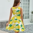 thumbnail image 6 of Lemon Print Sleeveless Dress Women Summer Evening Dresses Ladies Sundress, 6 of 7