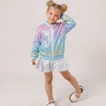thumbnail image 3 of WOYY Little Girls Sequin Sparkly Jacket Glitter Fashion Gradient Bomber Jacket, Sizes 6-7, 3 of 4