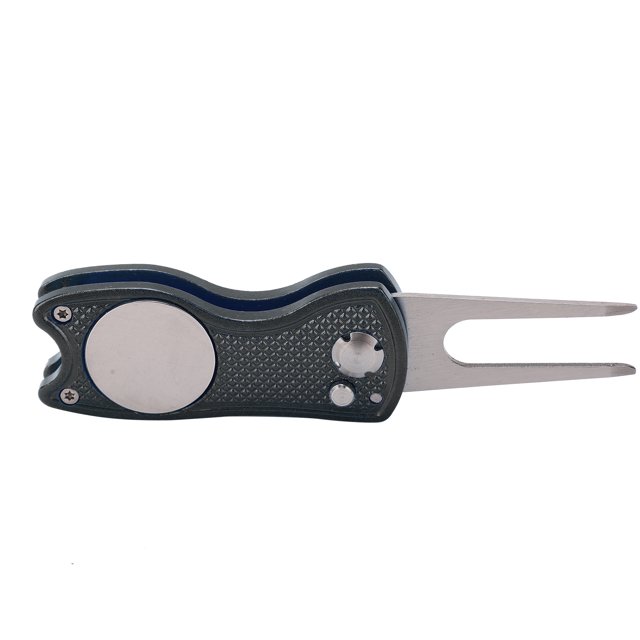 Divot Repair Tool, Small Size Convenient To Use Light Weight Foldable Pitchfork High Reliability High Hardness Aluminum Alloy For Black