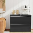 thumbnail image 2 of Bonusall Lateral File Cabinet 2 Drawer, Metal Lateral Filing Cabinet with Lock, Locking Horizontal Drawers File Cabinets for Legal/Letter / A4 / F4 Size for Home Office, Steel, Heavy Duty, Black, 2 of 16