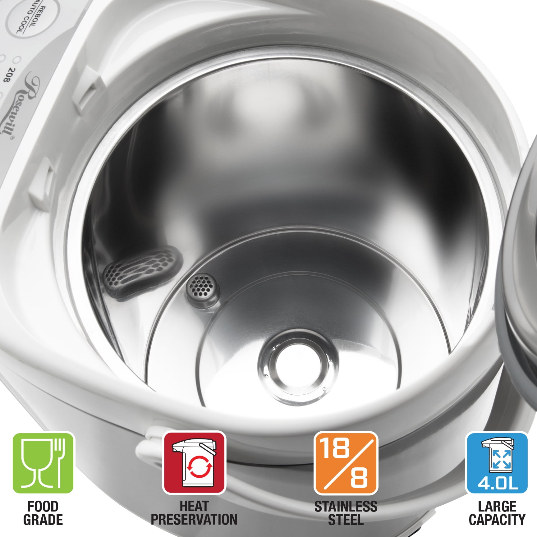 Rosewill R-HAP-15002 4.0 Liters Stainless Steel Electric Hot Water  Dispenser with Auto Feed Hot Water Boiler and Warmer - Walmart.com