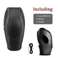 thumbnail image 5 of Car Gear Shift Knob Cover, Leather Shifter Knob Cover Protector, Vehicle Interior Accessories Decoration Compatible With Ford Mondeo Escape Focus-Plain black carbon black thread, 5 of 6