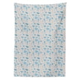 thumbnail image 2 of Nautical Tablecloth, Sea Plantation Seahorses Fish Shells and Corals Monochrome Illustration, Rectangle Satin Table Cover Accent for Dining Room and Kitchen, 60" X 84", Eggshell Sky Blue, by Ambesonne, 2 of 2
