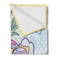 thumbnail image 2 of LOL Soft Flannel Fleece Blanket, Colorful Dotted Composition with Pineapple Wearing Sunglasses Love Cool and Lol Texts, Cozy Plush for Indoor and Outdoor Use, 50" x 70", Multicolor, by Ambesonne, 2 of 5