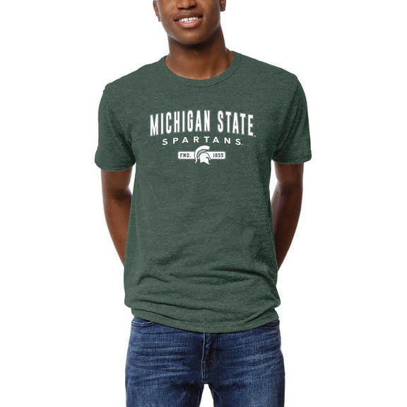 Men's League Collegiate Wear Heather Green Michigan State Spartans Victory Falls Tri-Blend T-Shirt