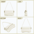thumbnail image 5 of DAKOMM Shoulder Bag, Shoulder Bag for Women with 2 Removable Straps, Cute Crossbody Handbag with Zipper Closure, Retro Classic Purses, Trendy Vegan Leather Shoulder Tote HandBag, White, 5 of 6