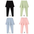 thumbnail image 4 of SILVERCELL Girls Pure Cotton Skinny Leggings with Pleated Skirt Spring and Autumn Solid Slim Fit Pants for 2-10 Years Toddler Kids, 4 of 4
